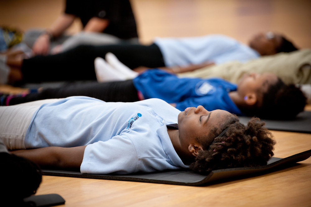 Kids doing yoga