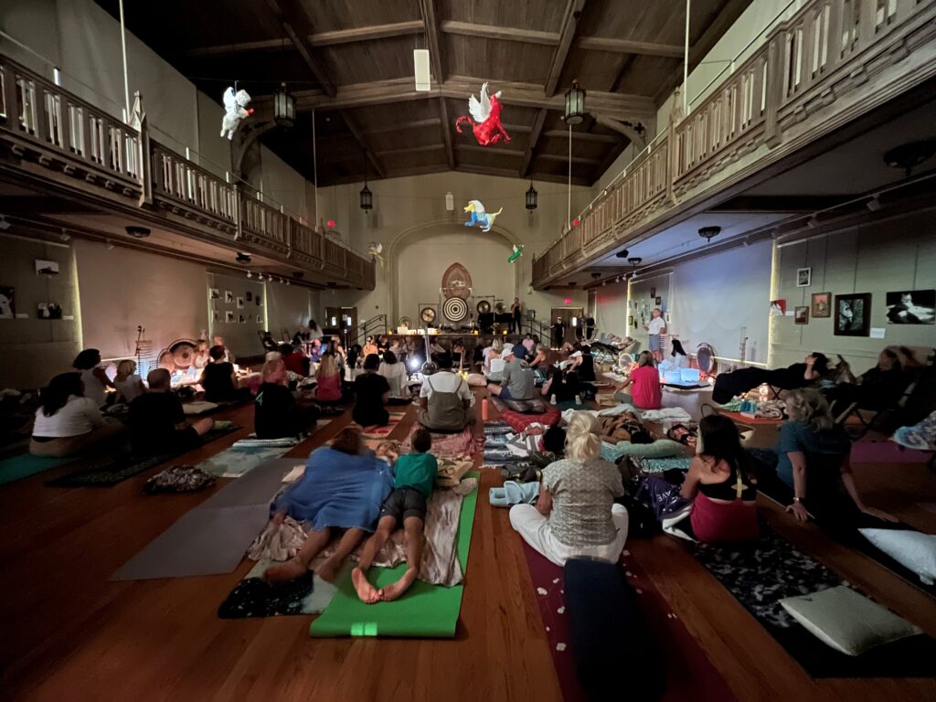 People doing yoga